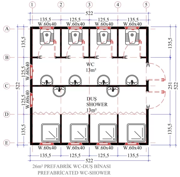 26 M² Prefabrik WC & Duş - Görsel 3