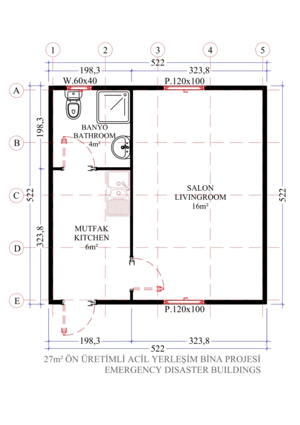 27 m² Prefabrik Acil Afet Binası - Görsel 3