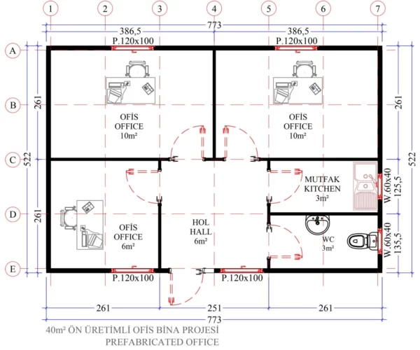 40 m² Prefabrik Ofis - Görsel 3
