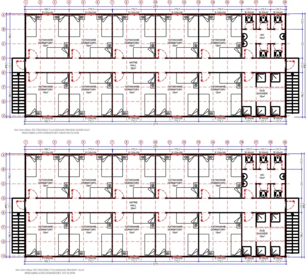 408 m² Prefabrik Dubleks Yatakhane - Görsel 3