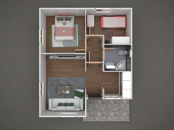 53 M² Tek Katlı Prefabrik Ev - Görsel 3