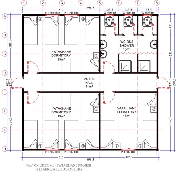 80 m² Prefabrik Yatakhane - Görsel 3