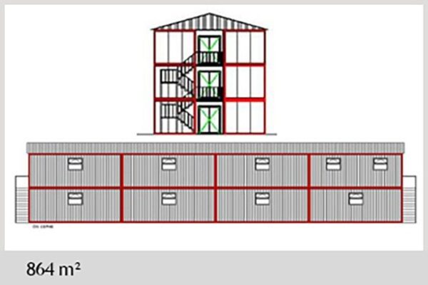 864 M² Konteyner Yatakhane - Görsel 2
