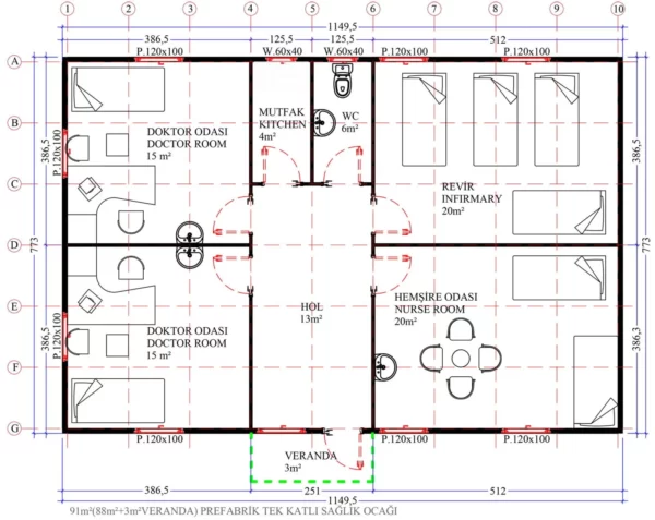 91 m² Sağlık Ocağı - Görsel 3
