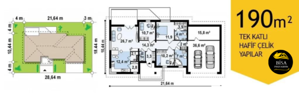 190 M² Tek Katlı Hafif Çelik Yapı - Görsel 3
